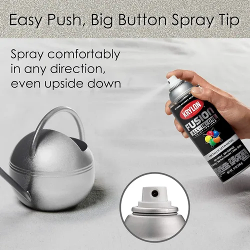 Miniatura 368 de Krylon Fusion - Pintura en aerosol adhesiva todo en uno para uso en interiores y exteriores, 12 onzas, aluminio
