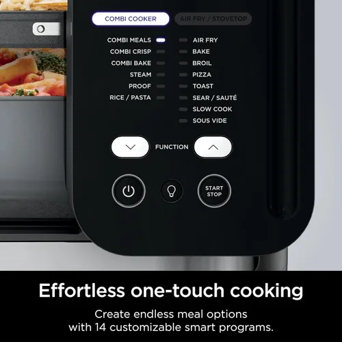 Miniatura 11 de Ninja Combi Multicocina, horno y freidora de aire, comidas completas en 15 minutos, funciones 14 en 1, cocina combinada + freír al aire, hornear