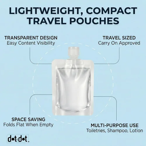 Miniatura 3 de Travel Pouches for Toiletries, 13 Pack TSA Approved Refillable Travel Liquid Pouches, Flat Travel Bottles for Toiletries, Reusable 3oz Portable