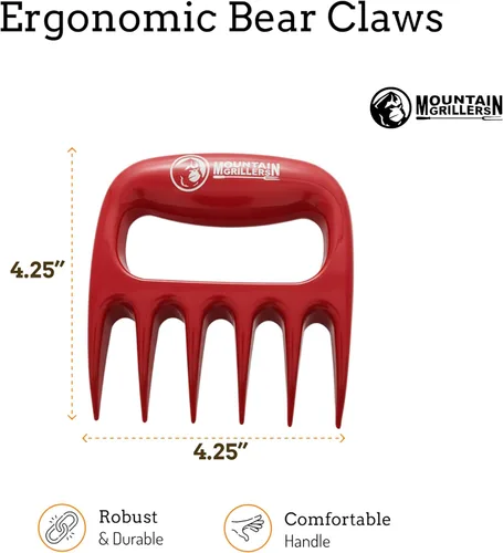 Miniatura 3 de Mountain Grillers Paquete de 2 Garras Bear para Carne - Garras Desmenuzadoras de Carne Resistentes al Calor y Duraderas para Cerdo Desmenuzado
