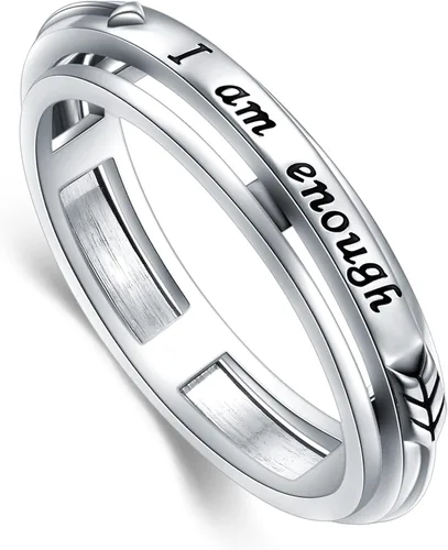 Anillo giratorio de plata de ley S925 para aliviar la ansiedad y la preocupación, anillo inspirador para aliviar el aburrimiento y el autismo para