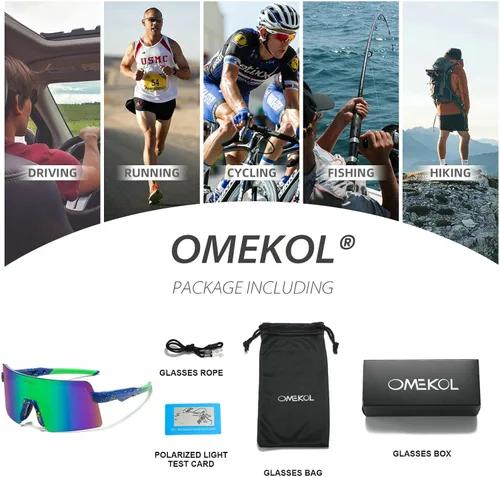 Miniatura 5 de Dos tamaños para adultos y jóvenes, lentes de sol polarizados para hombres y mujeres, para deportes al aire libre, gafas de béisbol UV400, gafas
