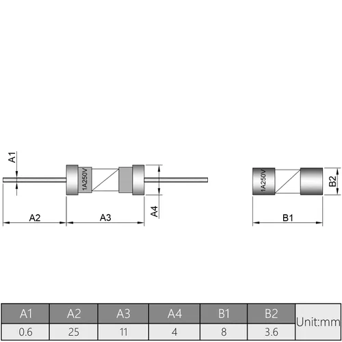 Miniatura 5 de Fielect Fusible de soplado rápido 250V 0.5A Fusible de plomo axial de soplado rápido Fusibles de vidrio 0.142x0.394 in