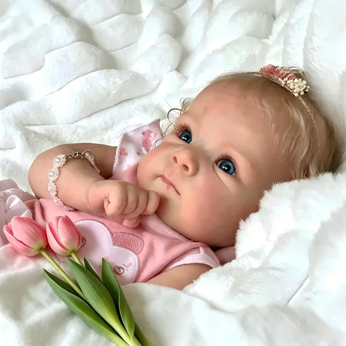 Miniatura 3 de iCradle Preciosa muñeca de bebé Reborn de 18 pulgadas, cuerpo suave, de silicona, realista, muñeca recién nacida, juguete para niños a partir de 3