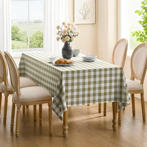 Miniatura 2 de Mantel a cuadros rectangular de gingham, impermeable, sin arrugas, manteles de búfalo a cuadros para mesa, lavables para comedor, fiestas y picnic