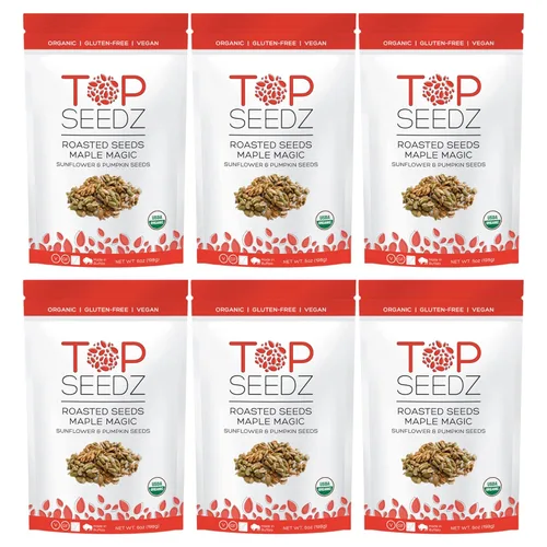 Miniatura 8 de Top Seedz Semillas tostadas con sal marina veganas certificadas sin gluten Paquete de 6 6 onzas Hecho de semillas de girasol y calabaza sin