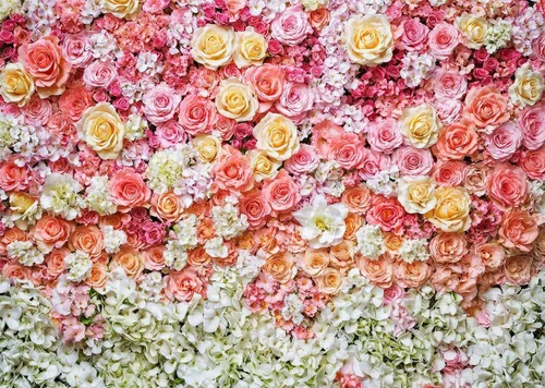 Miniatura 10 de Telón de fondo de flores de primavera de 5 x 3 pies para sesión de fotos de flores rosas y flores, decoración de fiesta de té, telón de fondo