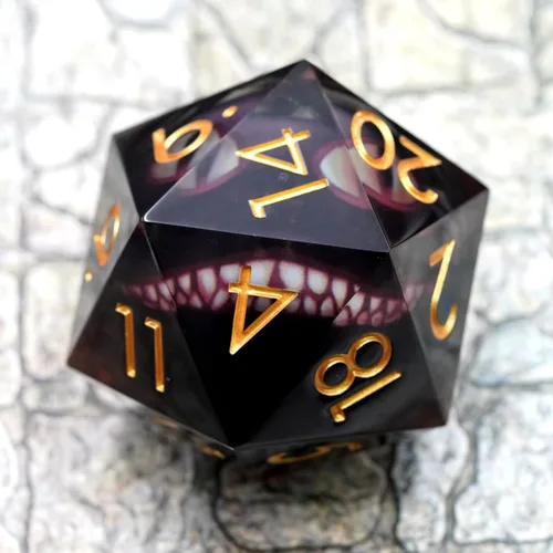 Miniatura 9 de Dados Dungeons and Dragons D20 con estuche de regalo, dados jumbo de globo ocular de 1.776 pulgadas (1.969 in), dados poliédricos de borde afilado