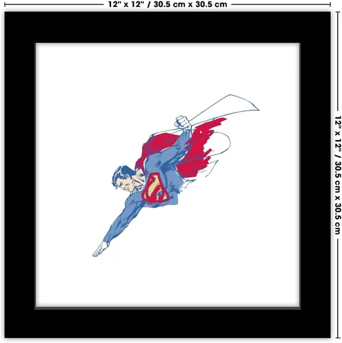 Miniatura 6 de Trends International Gallery Pops DC Comics Superman - Póster de pared de boceto de torso, 12 x 12 pulgadas, versión enmarcada en negro