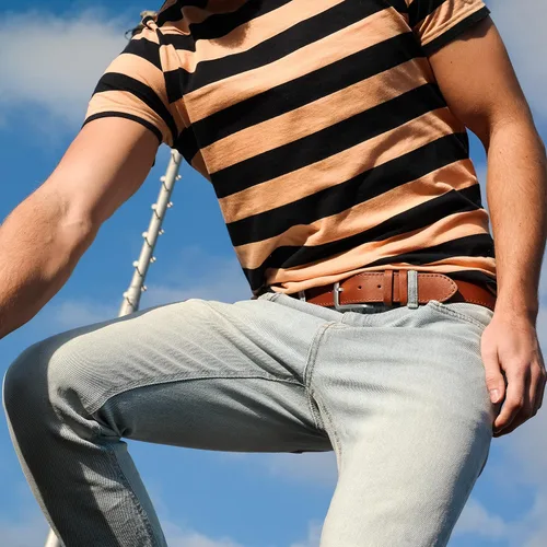 Miniatura 4 de HoffeBelts Cinturón de cuero de grano completo hecho a mano para hombre, estilo casual, cinturón de cuero personalizado en caja de regalo