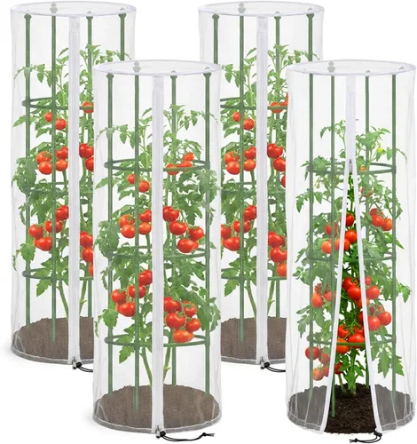 Miniatura 12 de 3 piezas de red para pájaros de jardín, cubierta para plantas para jaula cuadrada de tomate, 59" x 17.7" barrera contra insectos y pájaros, red