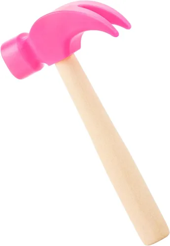 Miniatura 9 de Fowecelt Juguetes de martillo de madera, martillos de simulación, herramientas de mantenimiento, juguetes educativos para niños, suministros de Rojo