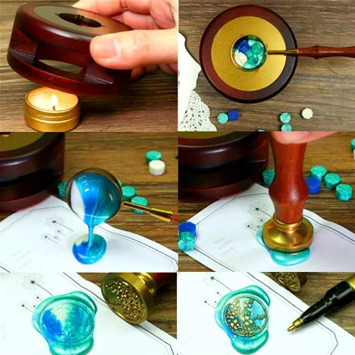 Miniatura 3 de Anboss - Calentador de cera para sello de cera con 1 cuchara de fusión para cera de fusión, sello de cera de sellado