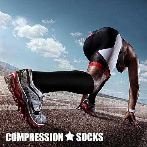 Miniatura 40 de CHARMKING - Calcetines de compresión para mujeres y hombres (3 pares), 15-20 mm Hg, el mejor apoyo para atletismo, running o ciclismo, mejora