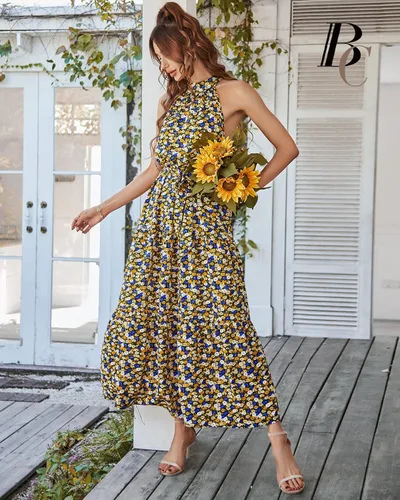 Miniatura 3 de BebreezChic Women Dresses 2022 Boho Floral Flowy Ruffled Dresses