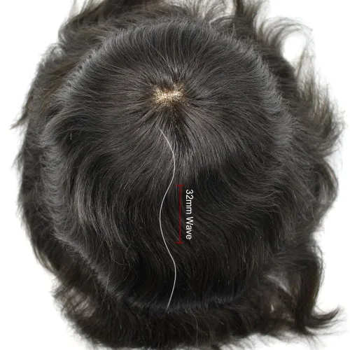 Miniatura 9 de Tupé para hombres, piezas de cabello humano real, sistema de unidades de cabello natural, línea capilar natural, pieza de repuesto para hombres