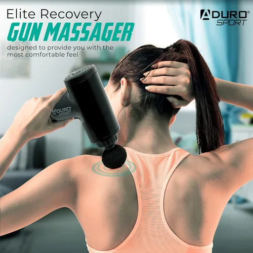 Miniatura 2 de Pistola de masaje de percusión Aduro Pistola de masaje muscular de tejido profundo, Elite Recovery™ Pistola masajeadora eléctrica de mano perfecta