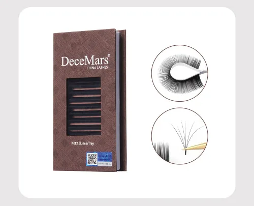 Miniatura 6 de DeceMars Extensión de pestañas individuales cónicas clásicas (D-0.002 in, 0.512 in)