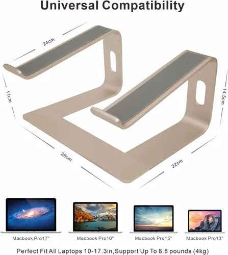 Miniatura 3 de Soporte ergonómico de aluminio para laptop, soporte para computadora portátil, elevador desmontable para laptop, soporte para portátil de 10 a 17.3