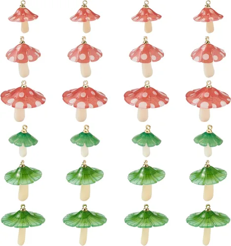 Miniatura 15 de Craftdady Colgantes de Resina de Alas de Mariposa y Alas de Hada - Lindos Colgantes Colgantes de Animales y Dijes de Hongos - Dijes Degradados