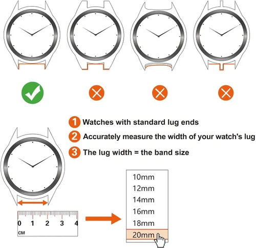 Miniatura 4 de ANNEFIT Correa de reloj de cuero para mujer, 0.394 in, 0.472 in, 0.512 in, 0.551 in, 0.591 in, 0.630 in, 0.709 in, 0.787 in, correa de repuesto