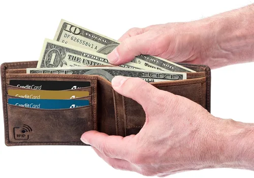 Miniatura 7 de Moonster Cartera de cuero para hombre con bloqueo RFID mantiene el efectivo y las tarjetas seguros organizados y de fácil acceso carteras delgadas