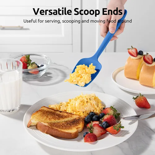 Miniatura 7 de U-Taste Juego de espátulas de cuchara de silicona, 600ºF de alta resistencia al calor, raspador de goma flexible de grado alimenticio, mezcla