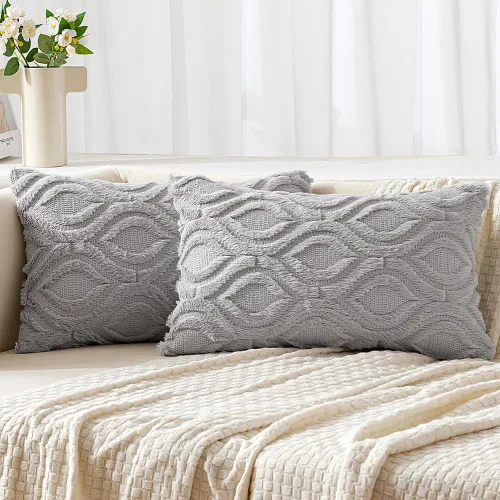 Miniatura 51 de MIULEE - Juego de 2 fundas de almohada de lana sintética suave y afelpada, fundas decorativas de estilo bohemio para sofá, sala de estar, cama, 18 x