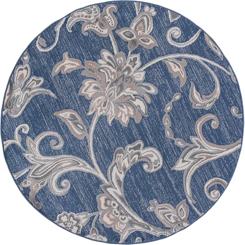 Miniatura 3 de Alfombra redonda moderna azul marino de 8 pies – Alfombra de área – Alfombra interior para sala de estar, comedor, alfombra de dormitorio, alfombra