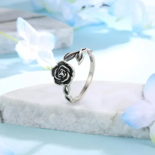 Miniatura 29 de Fidget Spinner Anxiety Rings for Women: Sterling Silver Lotus Moon Star Sunflower Ring Stress Relieving Calm Ring Jewelry Gifts for Daughter