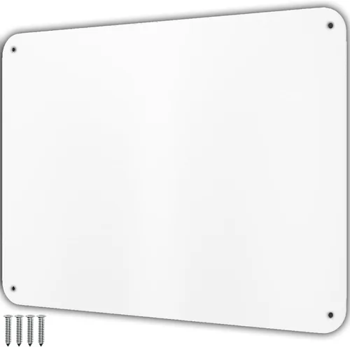 Miniatura 10 de Placa de acero inoxidable de 9 x 6.5 pulgadas para imanes, parte trasera adhesiva 3M, tornillos de montaje, ideal para estantes magnéticos, imanes