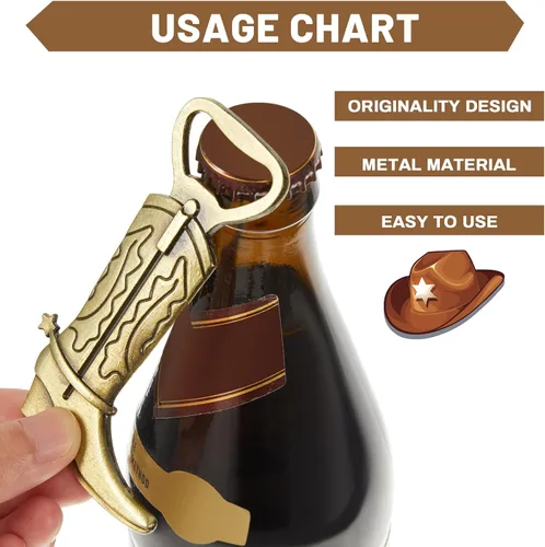 Miniatura 4 de Hortsun 36 juegos de abrebotellas para botas de vaquero, para baby shower, regalos para invitados de fiesta, abrebotellas, regalos a granel