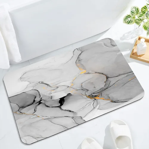 Miniatura 13 de Gibelle Alfombra de baño súper absorbente, de secado rápido, delgada, para debajo de la puerta, antideslizante, parte trasera de goma, para frente