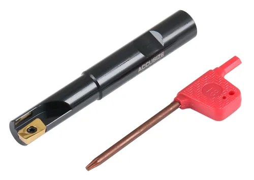 Miniatura 27 de Accusize Industrial Tools Molino de extremo indexable de hombro cuadrado de 90 grados de 1/2 '' con insertos de carburo Apkt11T3, 0056-0913
