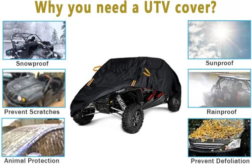 Miniatura 8 de UTV Cover for CFMOTO UForce 1000 XL (Four-Seat) 2021-2026, Waterproof & Heavy Duty Protection, Fits Most UTVs, All Weather Outdoor Use, Easy to