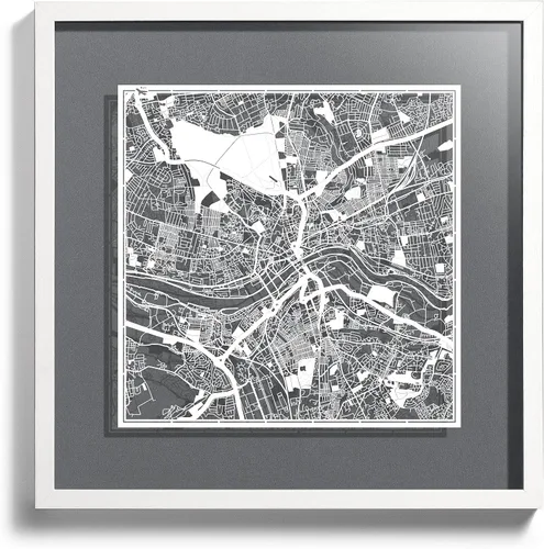 Miniatura 8 de O3 Design Studio Aberdeen - Mapa de papel cortado en papel blanco de 12 x 12 pulgadas