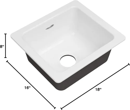 Miniatura 7 de American Standard 77SB16180.308 Delancey - Fregadero de cocina de hierro fundido (18 x 16 pulgadas), color blanco brillante