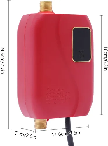 Miniatura 9 de Calentador de agua eléctrico pequeño sin tanque, calentador de agua instantáneo de 110 V, 3000 W, bajo demanda, para cocina debajo del fregadero