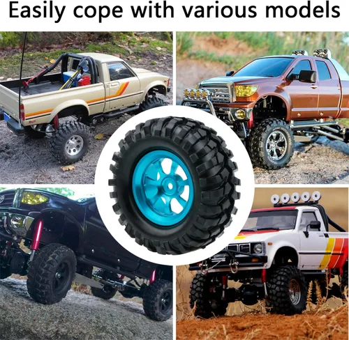 Miniatura 4 de Neumáticos RC 4 piezas 0.472 in Hex RC Ruedas y neumáticos para Tamiya RC4WD D90 CR12 Tioga MST, etc. Chasis bajo 1/10 RC Crawler Truck RC Car Part