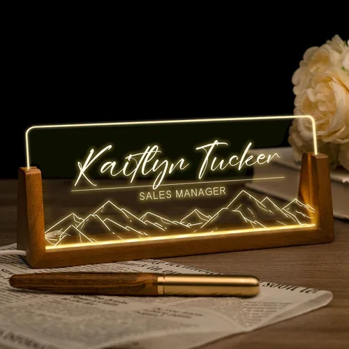 Miniatura 17 de Placa de nombre de escritorio personalizada, placa de identificación personalizada con luz de oficina para escritorios, decoraciones de escritorio