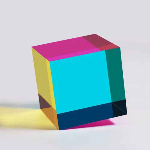 Cubo CMY, YuanDian Cubo de Mezcla de Colores de 2 Pulgadas Prisma Acrílico Colorido para Decoración de Oficina y Hogar, Kits Educativos de Juguetes