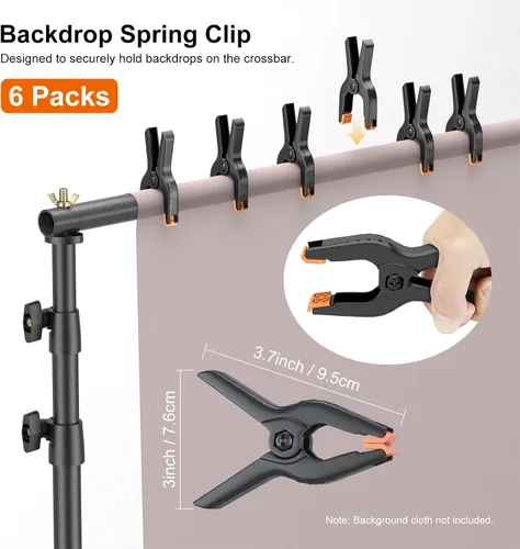 Miniatura 5 de LINCO Kit de soporte de fondo para fiestas, 10 x 7 pies, ajustable, para estudio de fotografía, sistema de soporte de fondo fotográfico