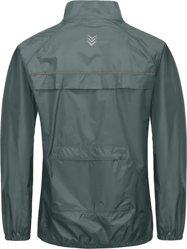 Miniatura 3 de Little Donkey Andy Chaqueta impermeable de ciclismo para hombre, chaqueta de lluvia para golf, cortavientos, ultraligera, gris plegable, talla XL