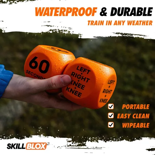 Miniatura 7 de SKILL BLOX Dados de Entrenamiento de Pateo de Fútbol (2 piezas) - Regalos de Fútbol para Niños de 8-12 Juego de Habilidades de Dominios - Accesorios