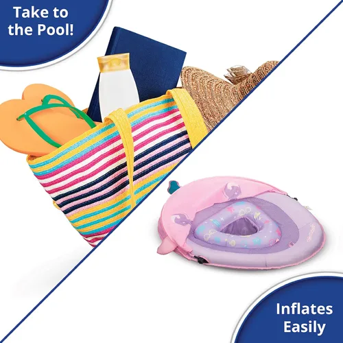 Miniatura 6 de SwimSchool Infant Baby Pool Floats, Free Swimming, Super Buoyant – Ages 6-24 Months – Multiple Colors/Styles – Adjustable Canopies and Seats, Splash