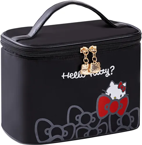 Miniatura 18 de AmBealla Bolsa de maquillaje grande impermeable con soporte para brochas de maquillaje, lindo organizador de maquillaje impreso para mujeres que