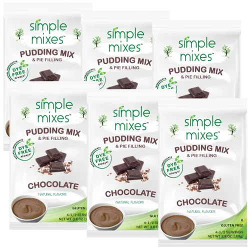 Miniatura 12 de Simple Mixes Mezcla Natural de Pudín Instantáneo y Relleno de Pastel, Aperitivo Saludable, Chocolate, Sin Gluten y Sin Colorantes, Sin Grasa ni