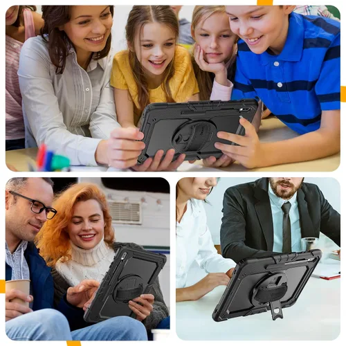 Miniatura 9 de Timecity Funda para Samsung Galaxy Tab S8 Plus/S7 FE 5G de 12.4 pulgadas con protector de pantalla y soporte giratorio de 360° y correa de hombro