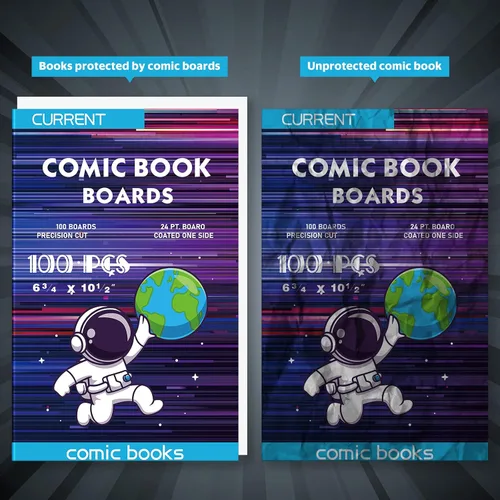 Miniatura 4 de YSCare 100 tableros de cómics, tableros de cómics de tamaño actual, tablero de respaldo sin ácidos, tablero grueso y duradero para archivos