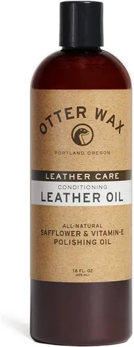 Otter Wax Leather Cleaner & Conditioner | All-Natural Conditioning Oil for Boots, Furniture Auto Seats Jackets Shoes & Bags